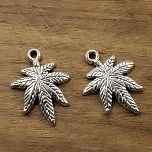 10pcs Charms Leaves 21*15mm Tibetan Silver Plated Pendants Antique Jewelry Making DIY Handmade Craft
