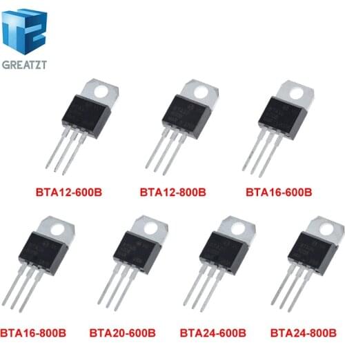 10pcs Bta12-600b Bta12-800b Bta16-600b Bta16-800b Bta20-600b Bta24-600b Bta24-800b Transistor To-220 To220
