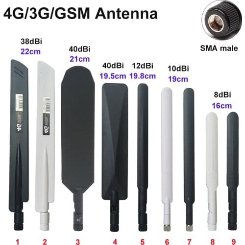 2pcs 4G 3G GSM LTE Antenna External With SMA male High Gain 700-2700MHz Universal Antennas 4G Router signal booster