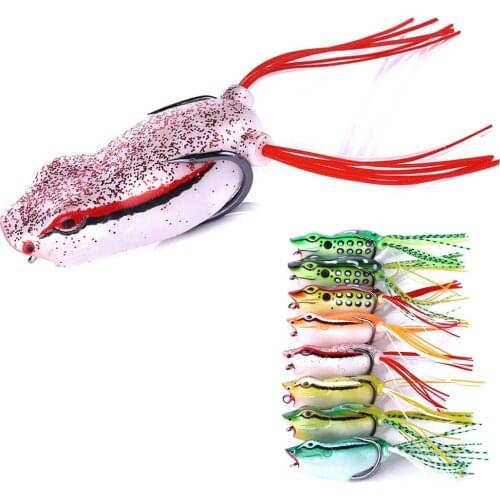 2020 YUZI 1PCS Popper Frog Big Mouth Fishing Lures Top Water Artificial Bait 5.5cm 12g