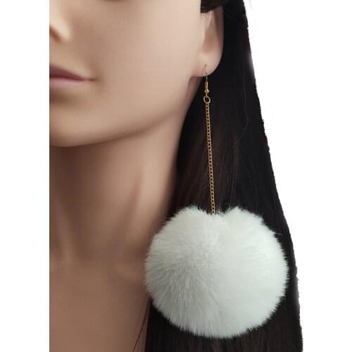 30 Style Big Fur Ball Dangle Earrings Golden Hooks Drop Earrings Dancing Earring Women Costume Christmas Party Festival Gifts