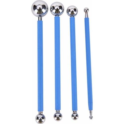 4Pcs Ball Stylus Embossing Rolling Pin 8 Head Pen Sugar Craft Ball Model DIY Tool Fondant Cake Decorating Clay Sculpting Tools