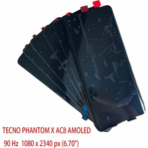 6.7Inch New AMOLED Original For TECNO PHANTOM X AC8 LCD Display Touch Screen Digitizer Replacement