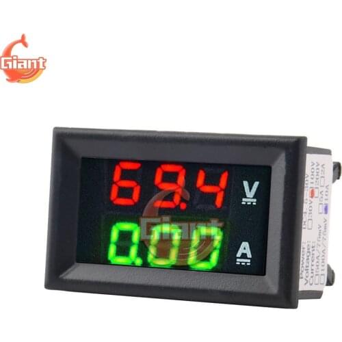 DC 100V 10A Mini Digital Voltmeter Ammeter Amperemeter Voltage Volt Ampere Meter Indicator Tester LED Display Cable Connector