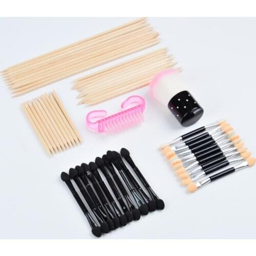 Wood Sticks for Cuticle Pusher Cuticle Remove Tool forks for nails Manicures Tools Disposable double-ended eyeshadow brush