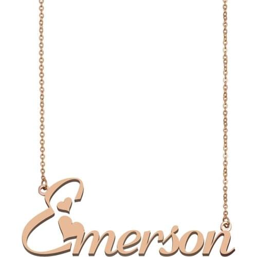 Emerson Name Necklace Custom sterling silver gold pendant for Men/Women Best Friends Birthday Wedding Christmas Mother Gift