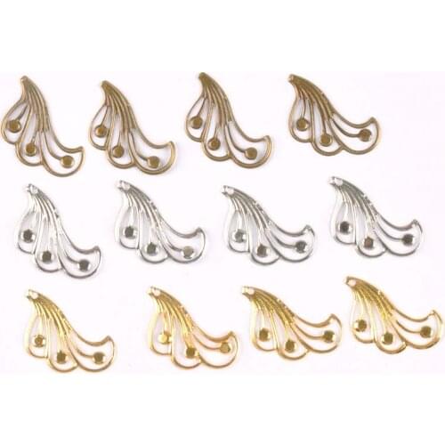 50Pcs 3 color Filigree Wraps Flower Connectors Metal Crafts Gift Decoration DIY Findings Jewelry Making 21x25mm YKL0765