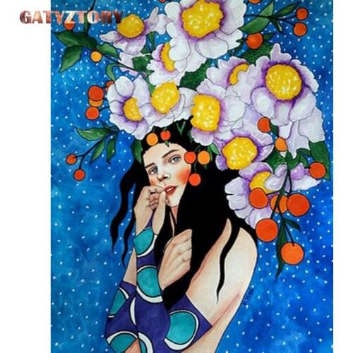 GATYZTORY Paint By Number Cool Girl Drawing On Canvas Painting By Number Figure Kits Modern Wall Art For Unique Gift
