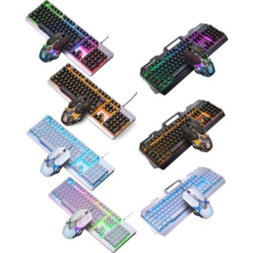 104Keys RGB Aluminum Alloy Gaming Keyboard and RGB Gaming Mouse Set D08A