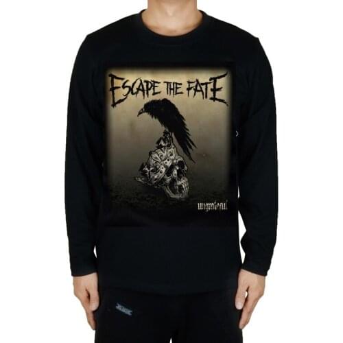 21 designs Escape The Fate Rock Brand Skateboard shirt 3D Skull Crow heavy Metal Punk fitness 100%Cotton mma long sleeve anime