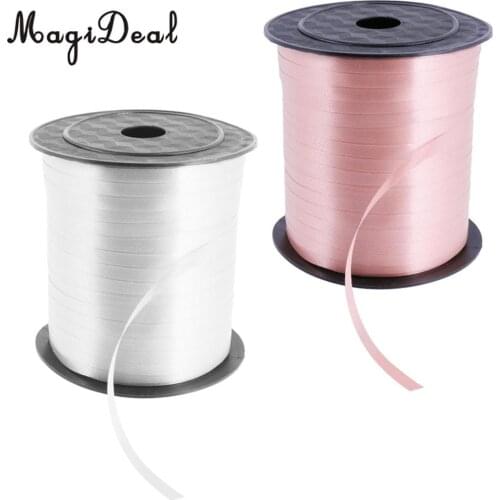 2 Rolls 225m White and Pink Balloon Curling Ribbons Helium Wedding Engagement Birthday Gift Party Accessories
