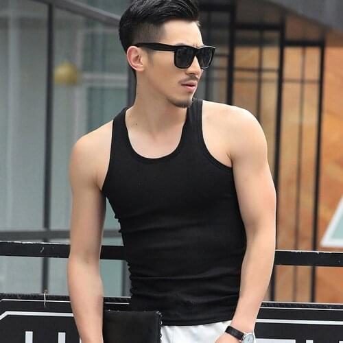 Men Singlet Breathable Men Undershirt Underwear Fitness Tank Tops Soft Muscle Vest Gym Sleeveless Shirt Workout Tanktop