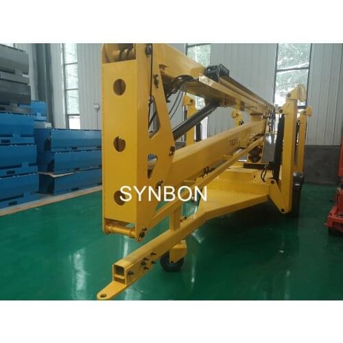 SYNBON 16m Mobile Articulated Towable Boom Lift Truck Mounted Hydraulic Folding Arm Platform