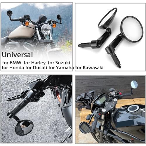 Motorcycle 7/8" Handlebar Bar End Mirrors Side Rear View Side Mirror For for Sportster 883 Dyna Touring Glide Chopper