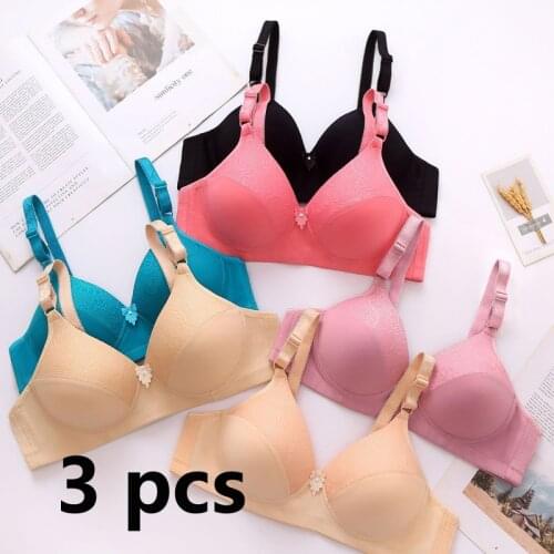 New 3pcs lace bra, plus size bra, sexy female bra, top bra, seamless strap, push-up bra, comfortable female underwear bra