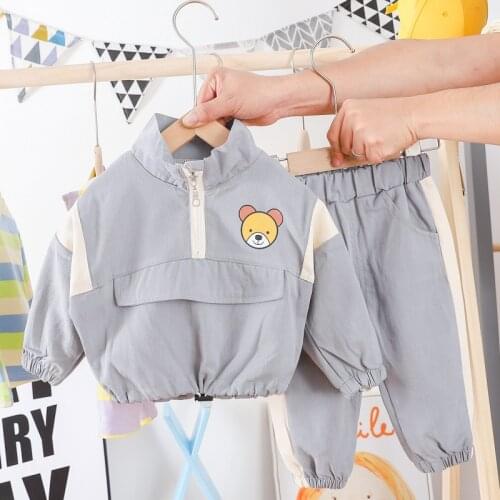 Autumn Baby Boys Girls Clothing Sets Toddler Infant Casual Clothes Kids Children Long Sleeve Cartoon Bear Tops Pants Outfit