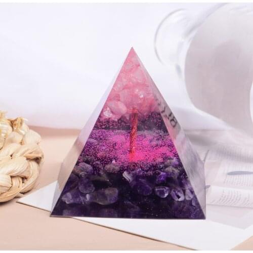 Pyramid Natural Crystal Sphere GemsStone Energy Reiki Chakra Quartz Pyramid 60MM Reiki Energy Chakra Meditation Ornament