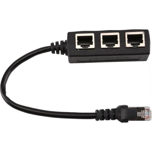 Professional Long RJ45 1 To 3 Ethernet LAN Network Cable Splitter Extender Adapter Connector RF Cable