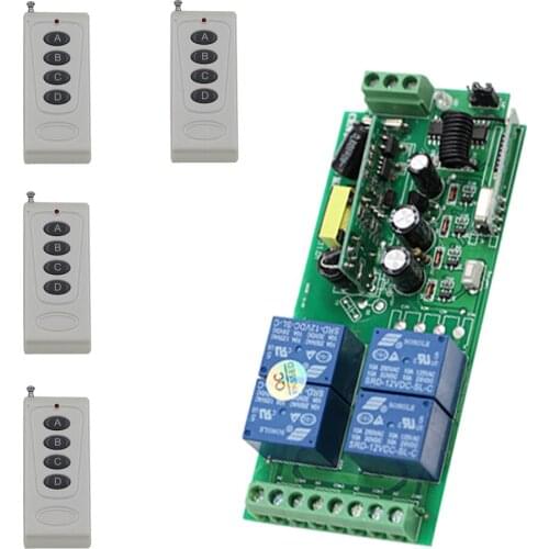 Smart Home AC85V 110V 220V 250V 4CH 10A Relay Wireless Remote Control Switch Wireless Switch Receiver+4pcs Transmitters Hot Sale
