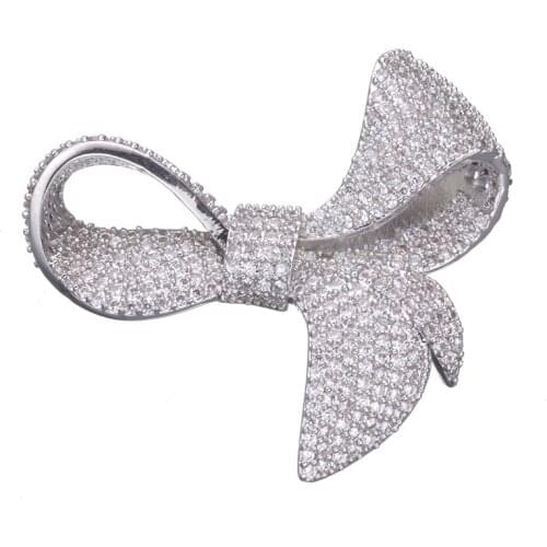 Luxury Copper Metal Austrian cubic zirconia Knot Pendant Connectors Embellishment Findings Diy Pearl Jewelry Making Supplies