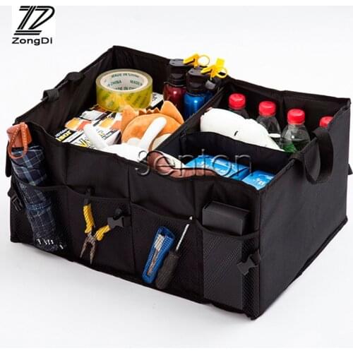 ZD Folding Car Trunk Bag Storage Box For Seat Leon Ibiza Mazda 6 CX-5 3 Honda Fit CRV Jeep Renegade Wrangler Grand Cherokee 2017