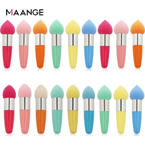 Mushroom head Foundation Powder Puff Women Beauty Sponge Powder Puff With handle Smooth Shaped Professional Cosmetic makeup Tool