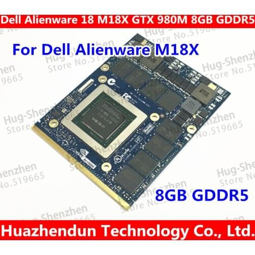 Top for Dell Alienware 18 M18X R2 R3 R4 18 Inch Laptop nVidia GeForce GTX 980M Sli GPU 8GB GDDR5 Graphics Video Card N16E-GX-A1