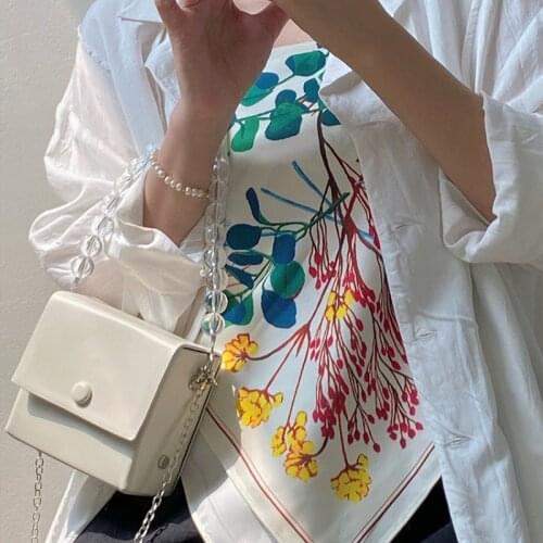 Womens Small Square White Bag Ladies Bead Chain Handbags Clutch Purses Ladies Luxury Designer Shoulder Crossbody Bags Bolsos