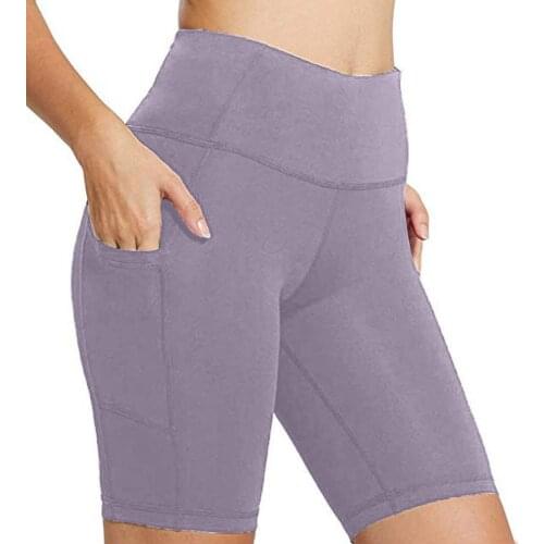 Womens Workout Leggings High Waist Sports Shorts Fitness Sports Running Leggings Tight Yoga Pants Side Pocket For Phone E2