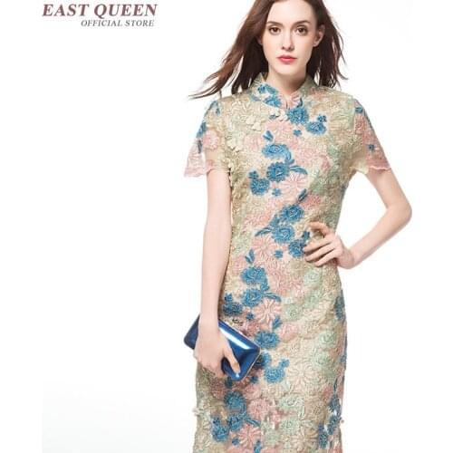 2018 summer women lace bodycon dress with embroidery Chinese oriental sexy bodysuit print dress sexy summer dresses FF190 A