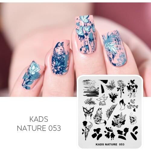1pc Nail Stamping Plate Flower Butterfly Fox Design Nail Art Image Stamp Templates Geometric Pattern Nail Printing Stencil Tool