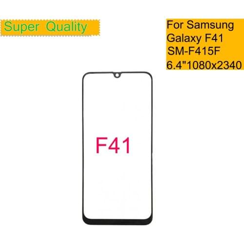 10Pcs/Lot For Samsung Galaxy F41 Touch Screen Front Glass Panel LCD Outer Display Lens F41 Front Glass With OCA Glue
