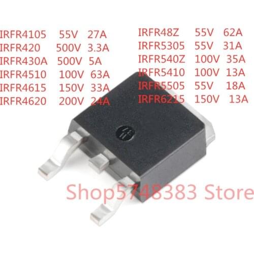 10PCS/LOT IRFR4105 IRFR420 IRFR430A IRFR4510 IRFR4615 IRFR4620 IRFR48Z IRFR5305 IRFR540Z IRFR5410 IRFR5505 IRFR6215 TO-252