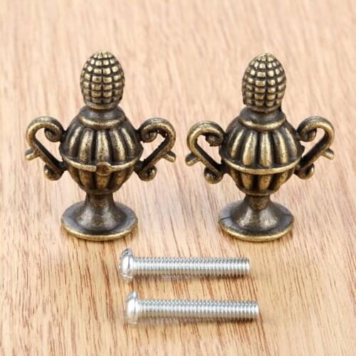 2pcs Vintage Cabinet Knobs and Handles Door Closet Cabinet Drawer Kitchen Pull Handle Antique Furniture Handles with Screws