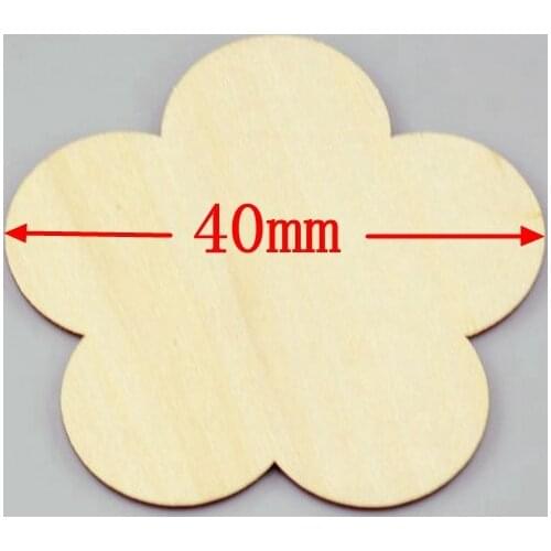40mm 120pcs/bag wholesale high quality plum blossom die cutting wood Angle DIY scrapbook Wedding Hotel decoration 1233