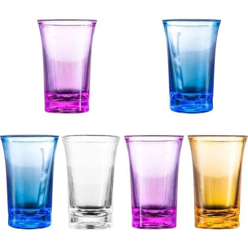 6pcs Acrylic 1.2 Ounce Colorful Wine Whiskey Heavy Base Shot Glasses Cups Set For Bar Gathering Party Games Liquor Drinking Tool