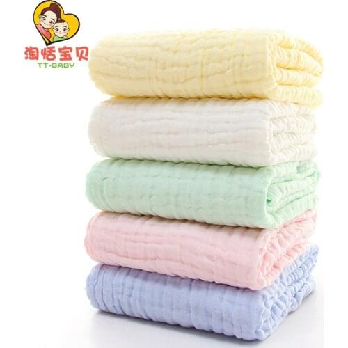 【85*85】6 Layer Baby Bath Towel Pure Color Baby Washing Gauze Autumn Newborn Quilt Baby Shower Towel Soft Care Bath