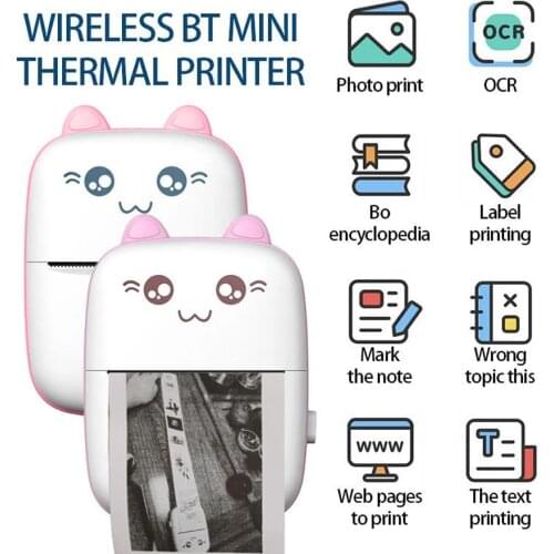 Wireless Label Printer Mini Pocket Thermal Photo Tag Sticker Printing Multifunction Photo Printers for Android iOS
