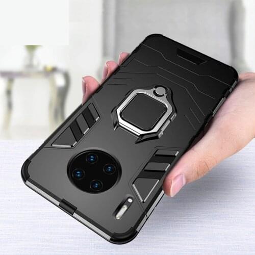 Shockproof Case for Huawei Honor Play 3e 4T 5T Mate 40 30 20 Pro Lite 10 8X 6X Car Magnetic Ring Stand Phone Bracket Back Cover