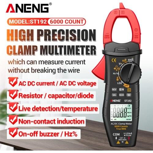 ANENG ST192 600A DC AC Clamp Meter 6000 Counts Auto-ranging Digital Multimeter Voltage Current Detector Pen Temperature Measure