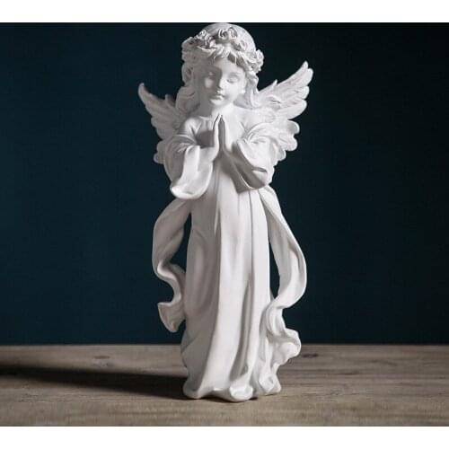 Retro Home Desk Decor Resin Angel Ornaments Sculpture Living Room Figurines Creative Fairy Garden Decoration