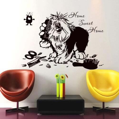 Home Swit Home Quote Dog Tools Pet Grooming Salon Pet Shop Wall Decal Removable Vinyl Art Wall Sticker Autocollant Mural B120