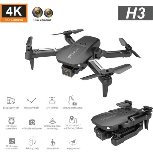 H3 Dual-lens Drone HD Aerial Photography Rc Drone 4k HD Wide Angle Dual Camera Quadcopter Ultra-long Battery Helicopter Toys
