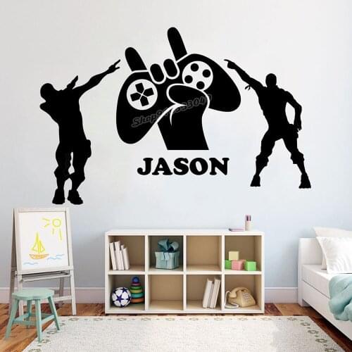Gamer wall decor Custom controller Wall decal vinyl Video Game Customized Name Wall Sticker Gamer Room Bedroom Decor Decal C626