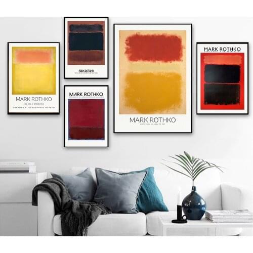 Canvas Painting Mark Rothko Famous Posters and Prints Museum Exhibition Painting Color Block Wall Picture For Living Room Decor