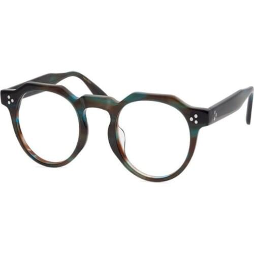 Round Vintage Acetate Glasses Frame Unisex Full Rim Prescription Lens Optical Eyewear Goggle Anti-fatigue Reading Eyeglasses