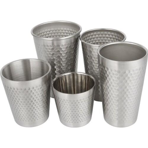 304 Stainless Steel Mug 300ml Single Layer Crimping Beer Mug Simple Gift Mug Multi-purpose Fashion Coffee Cup Stainless Cup