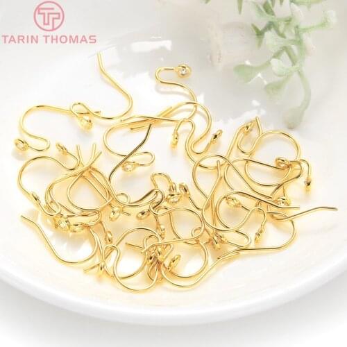 6PCS 15x17MM 24K Gold Color Plated Brass with Zircon Earring Hoop High Quality DIY Jewelry Making Findings Accessories