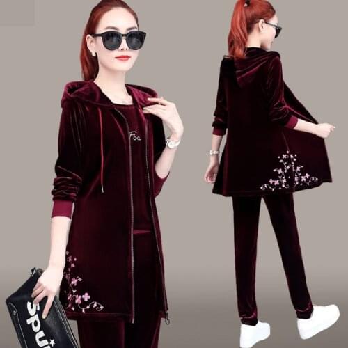 Spring&Autumn Three Pieces Set Hoodie Top T-shirt And Pant Tracksuit Women Set Elastic Waist Leisure 3 Piece Set Women Outfits