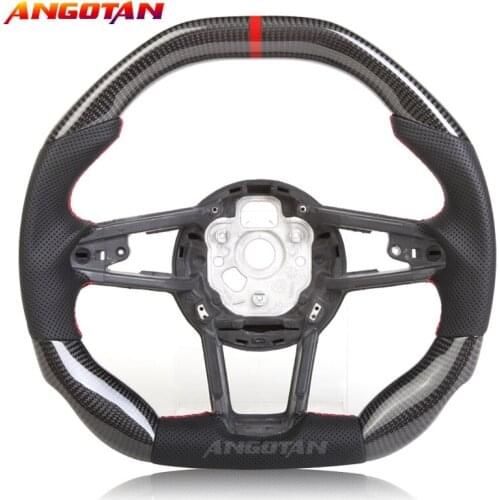 Carbon fiber perforated leather Steering Wheel fit for Audi R8